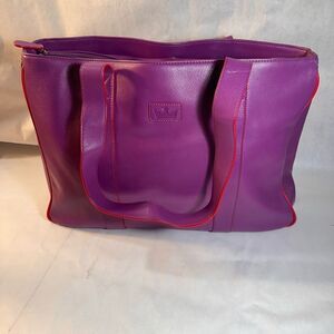 Computer bag - Baekgaard Bag - Purple Genuine Leather Danish Bag - 3 LG pockets